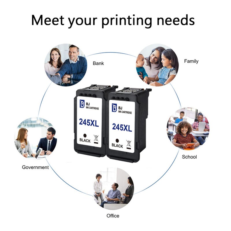 BJ Ink Cartridges Replacement for Canon PG-245XL 245 XL Compatible with Canon PIXMA MG2520 MG2920 MG2922 MG2924 MG2420 MG2522 MG2525 MX490 Printer (2 Black) - Image 4